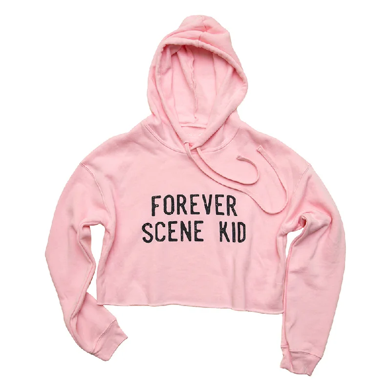 Forever Scene Kid Crop Hoodie Hoodie with Front Slit Layering Stylish