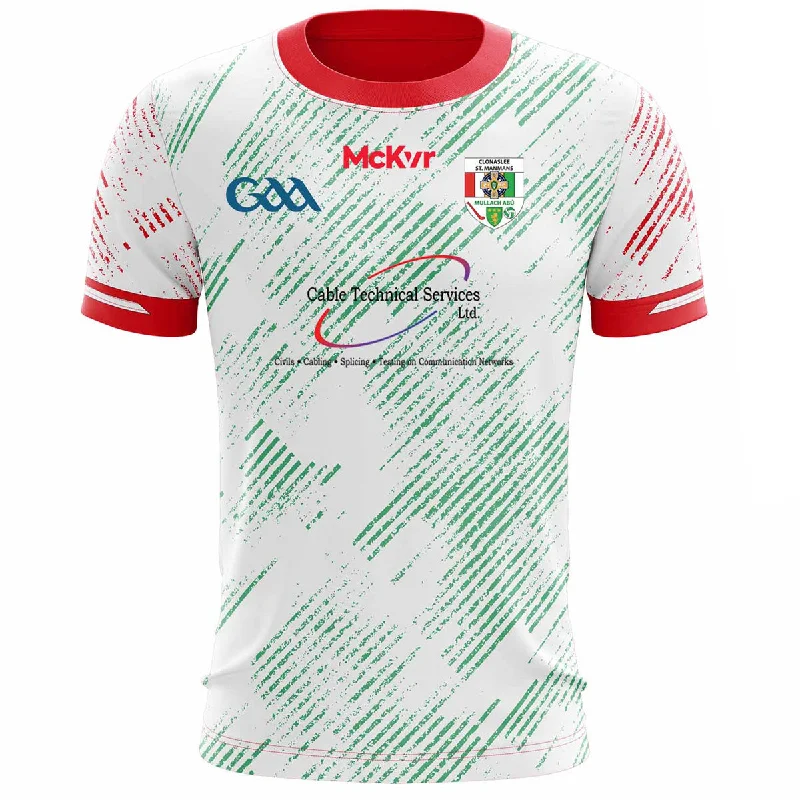 Mc Keever Clonaslee St Manmans GAA Training Jersey - Womens - White/Red/Green Sophisticated Jersey Tee Mc Keever Clonaslee St Manmans GAA Training Jersey - Womens - White/Red/Green Sophisticated Jersey Tee