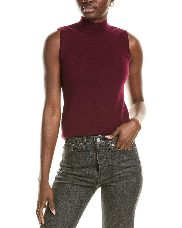 sofiacashmere Mock Neck Cashmere Tank strapless tank top