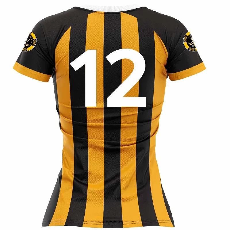 Mc Keever Naomh Mearnog CLG Numbered Playing Jersey - Womens - Black/Amber Mint Green Jersey Tee Mc Keever Naomh Mearnog CLG Numbered Playing Jersey - Womens - Black/Amber Mint Green Jersey Tee