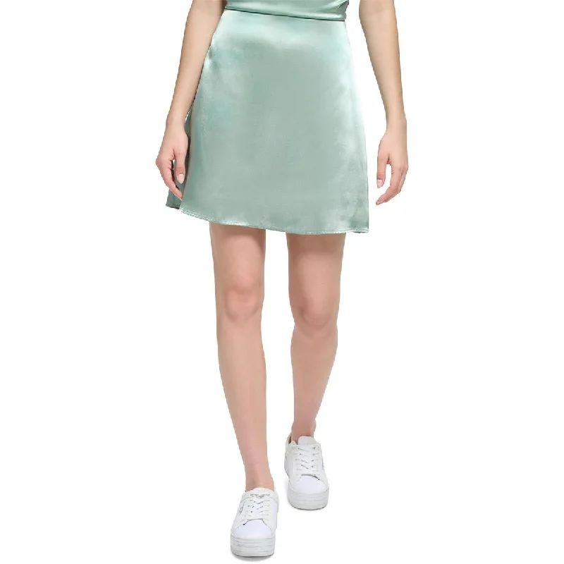 Calvin Klein Womens Satin Short Mini Skirt lace skirt intricate