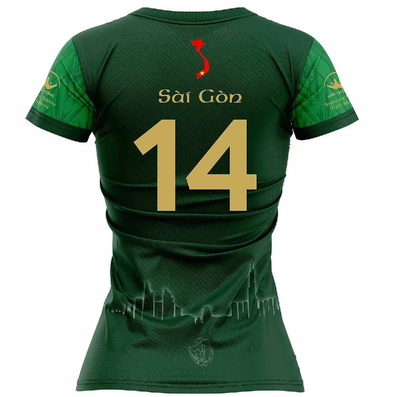 Mc Keever Saigon Gaels GAA Numbered Away Jersey - Womens - Green Short Sleeve Jersey Top Mc Keever Saigon Gaels GAA Numbered Away Jersey - Womens - Green Short Sleeve Jersey Top