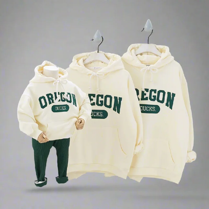 Family Matching Oregon Ducks Hoodies – Cozy Sweatshirts for Parents and Kids Hoodie with High Neck Warm Protective