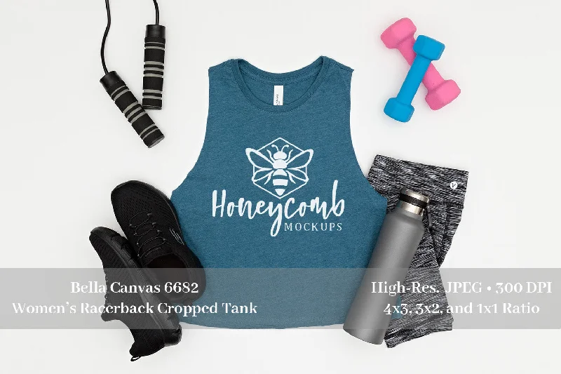 Workout Mockup, Bella Canvas 6682 Heather Deep Teal Mockup, Women's Cropped Racerback Tank, Fitness Mockup, Sports Mockup solid color tank Workout Mockup, Bella Canvas 6682 Heather Deep Teal Mockup, Women's Cropped Racerback Tank, Fitness Mockup, Sports Mockup solid color tank