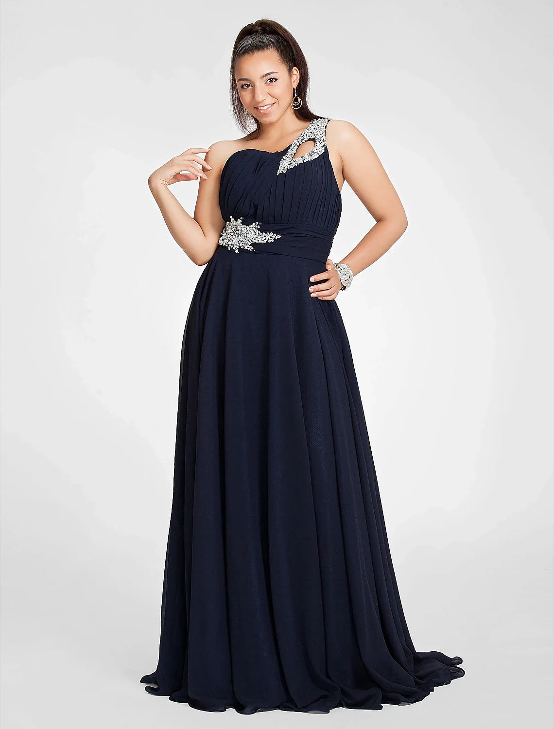 A-Line Cut Out Dress Wedding Guest Prom Sweep / Brush Train Sleeveless One Shoulder Chiffon with Ruched Beading Tunics Modern contemporary A-Line Cut Out Dress Wedding Guest Prom Sweep / Brush Train Sleeveless One Shoulder Chiffon with Ruched Beading Tunics Modern contemporary