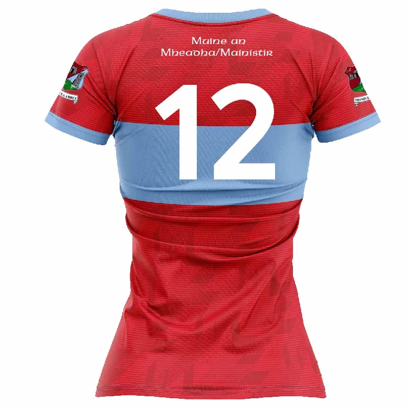 Mc Keever Monivea Abbey LGFA Numbered Playing Jersey - Womens - Red/Sky High-End Jersey Tee Mc Keever Monivea Abbey LGFA Numbered Playing Jersey - Womens - Red/Sky High-End Jersey Tee