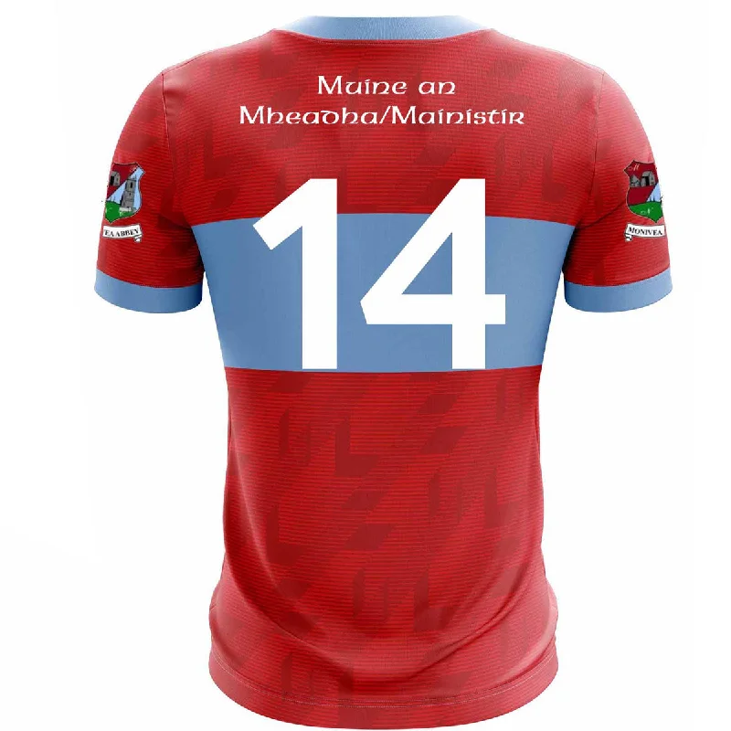 Mc Keever Monivea Abbey GAA Numbered Playing Jersey - Womens - Red/Sky Casual Jersey Blouse Mc Keever Monivea Abbey GAA Numbered Playing Jersey - Womens - Red/Sky Casual Jersey Blouse