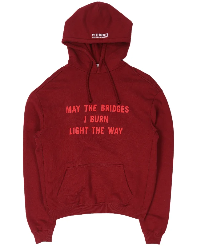 FW17 Bridges Burgundy Oversized Hoodie Hoodie Crop Top Short Trendy