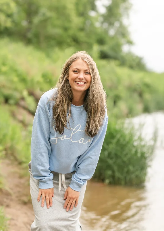 Sota Script Crewneck Sweatshirt - FINAL SALE Hoodie with Exposed Zipper Edgy Industrial