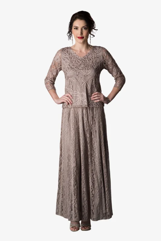 Soulmates 1610 Soutache Lace 3/4 Sleeve Top with Circle Skirt Set lace skirt elegant Soulmates 1610 Soutache Lace 3/4 Sleeve Top with Circle Skirt Set lace skirt elegant