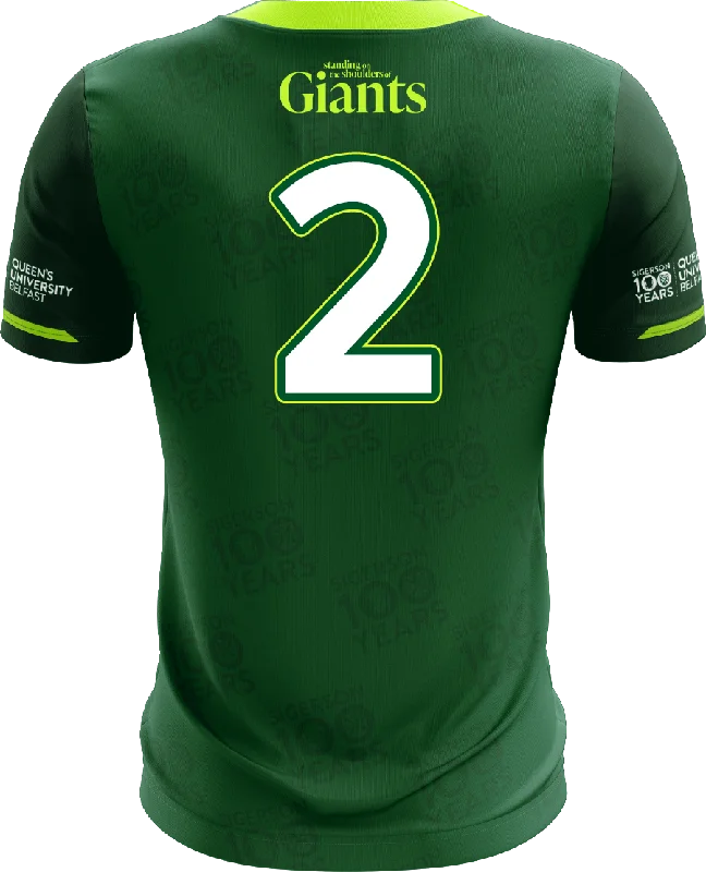 Mc Keever Queens GAA Sigerson 100 Years Numbered Playing Jersey - Adult - Green Player Fit Evening Jersey Tee Mc Keever Queens GAA Sigerson 100 Years Numbered Playing Jersey - Adult - Green Player Fit Evening Jersey Tee