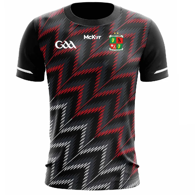 Mc Keever Madrid Harps GAA Training Jersey - Womens - Black/Red Floral Jersey Blouse Mc Keever Madrid Harps GAA Training Jersey - Womens - Black/Red Floral Jersey Blouse