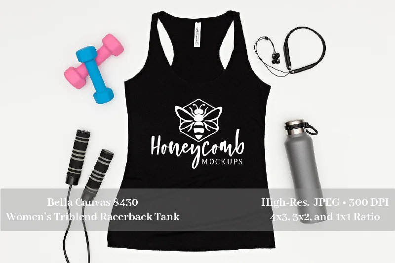 Workout Mockup, Bella Canvas 8430 Solid Black Tri-Blend, Women's Tank Top Mockup, Fitness Mockup, Sports Mockup cropped tank top Workout Mockup, Bella Canvas 8430 Solid Black Tri-Blend, Women's Tank Top Mockup, Fitness Mockup, Sports Mockup cropped tank top