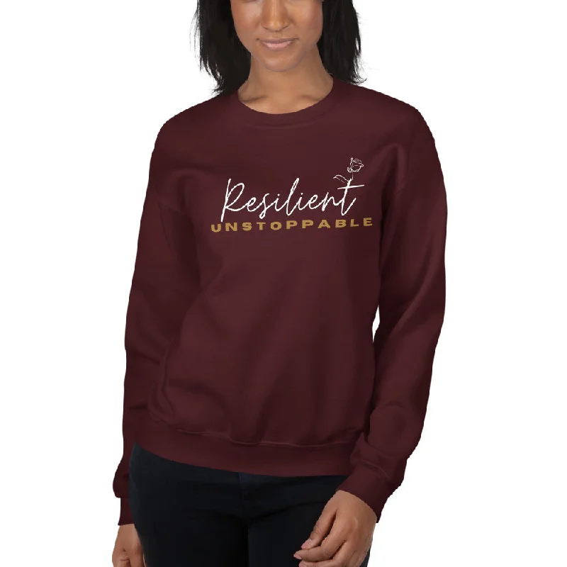 Resilient Women's Sweatshirt Hoodie Crop Top Short Trendy