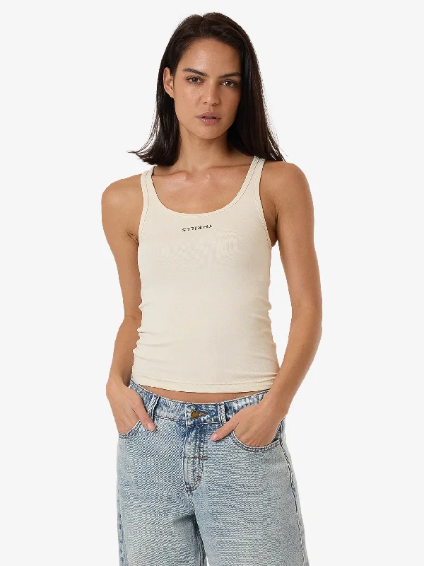 THRILLS Minimal thrills scoop tank - Heritage white v-neck tank top