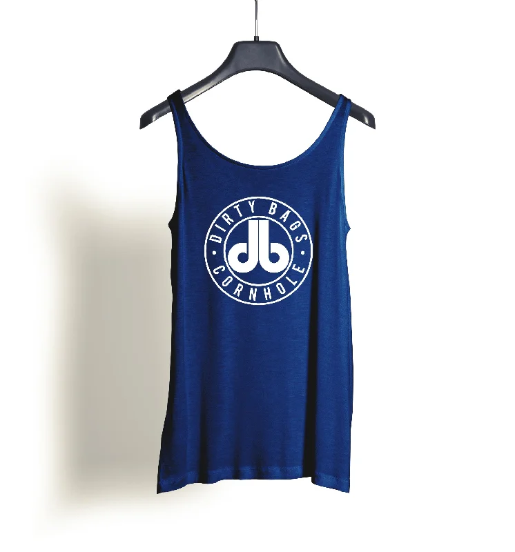 Women's Tank Top - Blue with White db metallic tank top