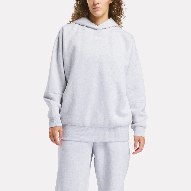 Lux Oversized Hoodie Light Grey Heather Hoodie with Print Artistic Unique