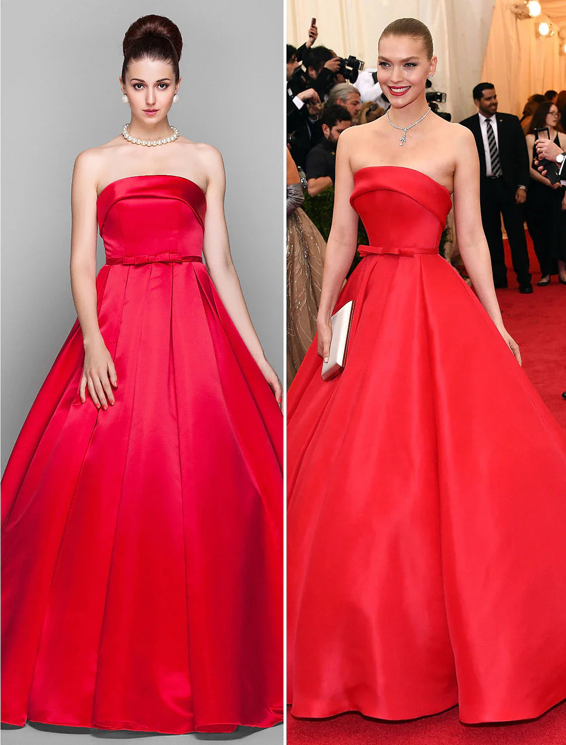Ball Gown Elegant Dress Quinceanera Prom Floor Length Sleeveless Strapless Satin with Bow(s) Tunic Top Casual Ball Gown Elegant Dress Quinceanera Prom Floor Length Sleeveless Strapless Satin with Bow(s) Tunic Top Casual