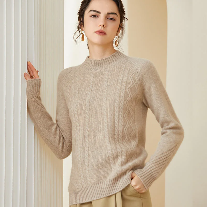 Women's Cashmere Sweater Mock neck Long Sleeve Warm Cashmere Sweater Jersey Fabric Tulle Fabric Batik Fabric Women's Cashmere Sweater Mock neck Long Sleeve Warm Cashmere Sweater Jersey Fabric Tulle Fabric Batik Fabric
