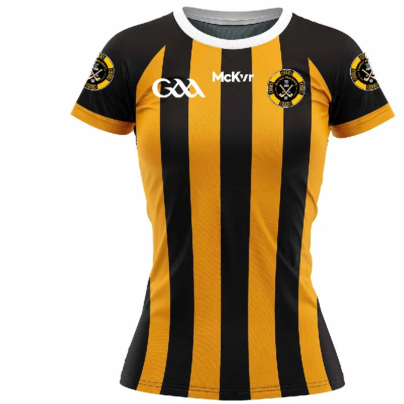Mc Keever Naomh Mearnog CLG Playing Jersey - Womens - Black/Amber Mustard Yellow Jersey Tee Mc Keever Naomh Mearnog CLG Playing Jersey - Womens - Black/Amber Mustard Yellow Jersey Tee