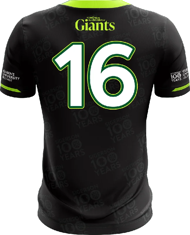 Mc Keever Queens GAA Sigerson 100 Years Numbered Goalkeeper Jersey - Adult - Black Holiday Jersey Tee Mc Keever Queens GAA Sigerson 100 Years Numbered Goalkeeper Jersey - Adult - Black Holiday Jersey Tee