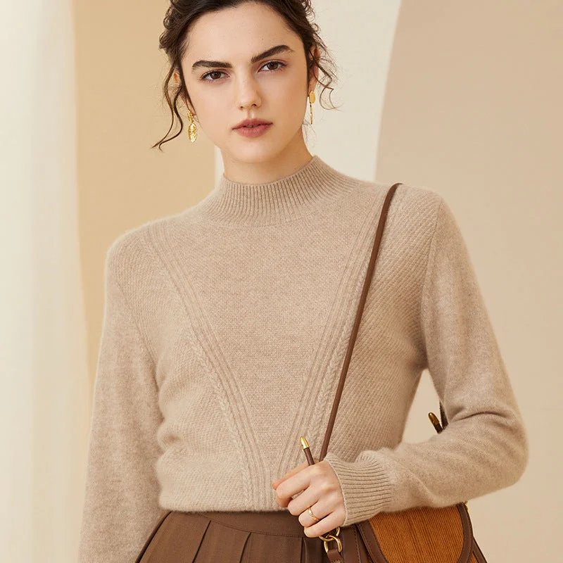Cashmere Sweater for Women Mock neck Winter Long Sleeve Soft Warm Cashmere Sweater Nylon Fabric Polyester Fabric Spandex Fabric Cashmere Sweater for Women Mock neck Winter Long Sleeve Soft Warm Cashmere Sweater Nylon Fabric Polyester Fabric Spandex Fabric