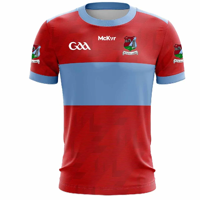 Mc Keever Monivea Abbey GAA Playing Jersey - Adult - Red/Sky Player Fit Travel Jersey Tee Mc Keever Monivea Abbey GAA Playing Jersey - Adult - Red/Sky Player Fit Travel Jersey Tee
