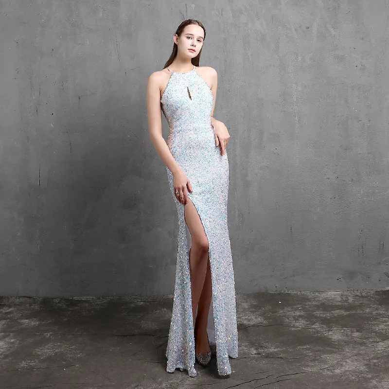 Ella halterneck Stylish sequined formal dress