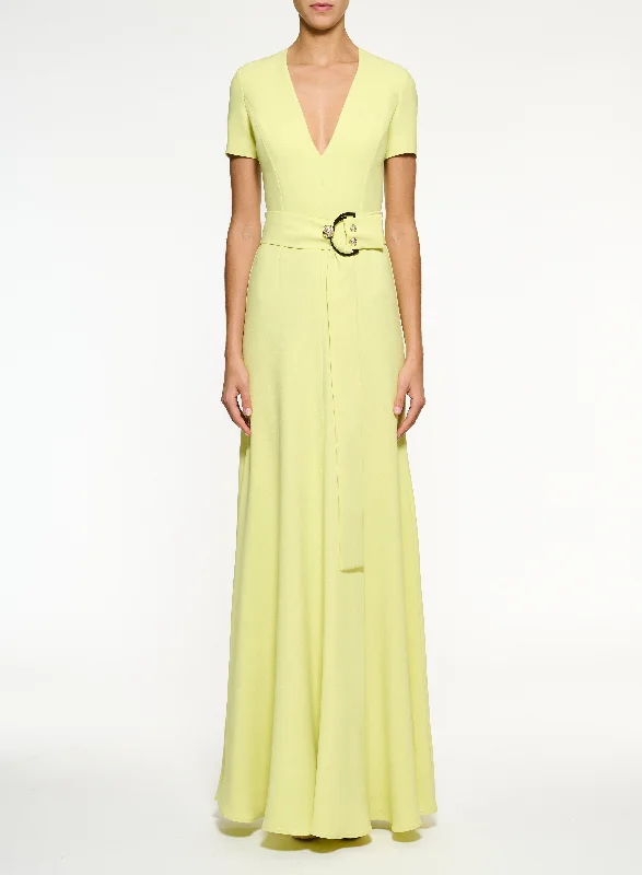 Belted Cady Long Dress
