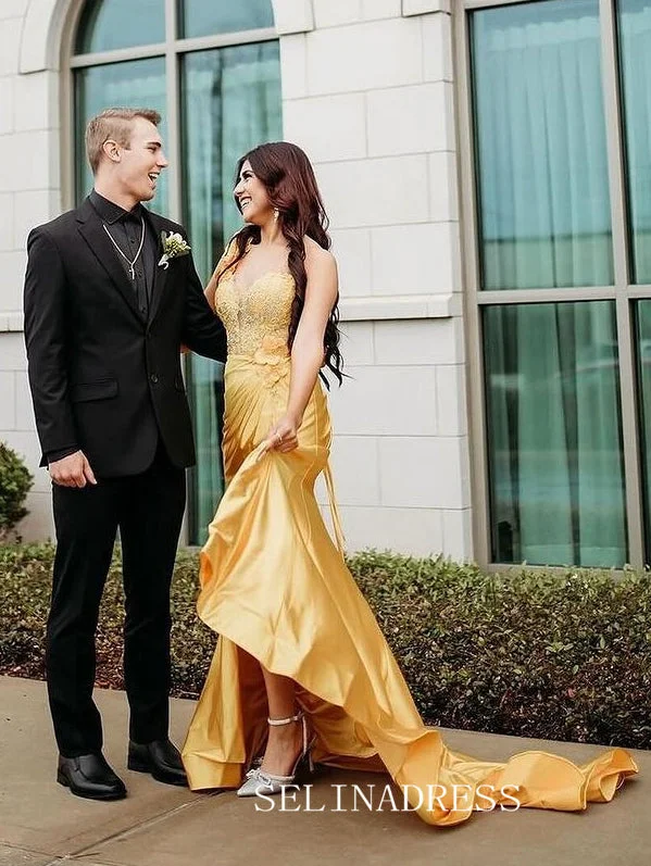 Gorgeous Lace Flower Long Prom Dress With Slit sew1038