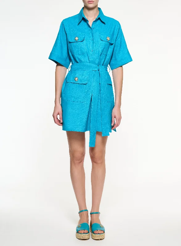 Short Blue Gin Dress