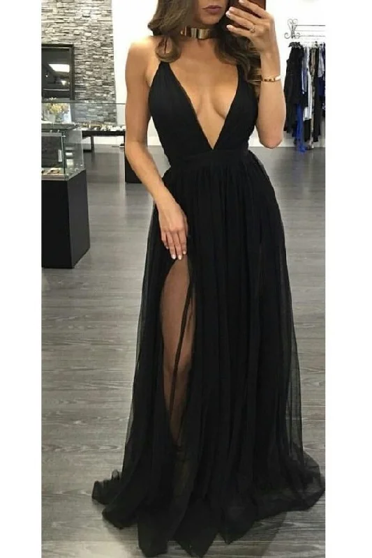 2024 Spaghetti Straps A Line Evening Dresses Tulle With PX8Z4BSR