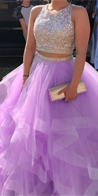 purple Sparkly Long Unique Prom Dress Gorgeous Evening Gowns    cg23530