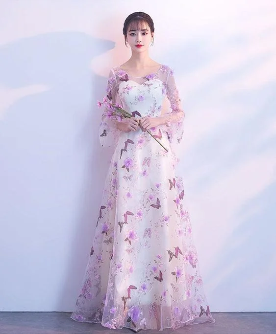 Unique tulle purple long prom dress, tulle purple evening dress    cg23728