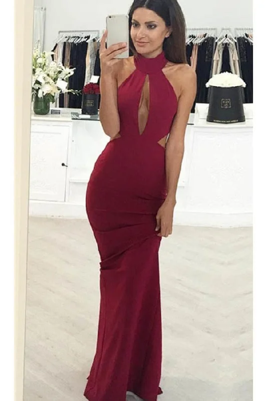 2024 Evening Dresses High Neck Mermaid Spandex Zipper Up PANQTE52