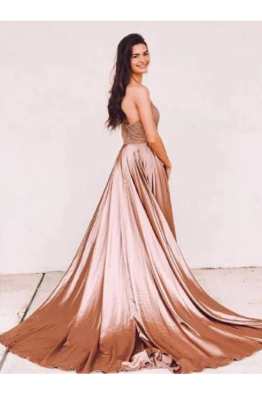 Sexy Halter Sleeveless Long Prom Dresses Cheap Beaded Evening STIPMQ3427R