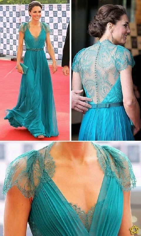 A line chiffon prom dress sexy prom gown      cg23733