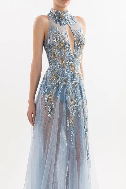Long embroidered dress