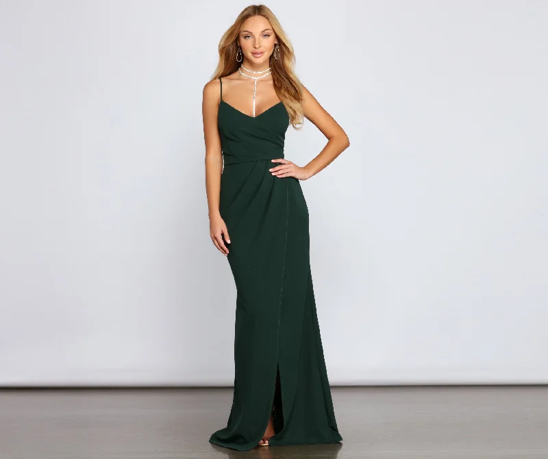 Ember Formal Stylish Wrap Mermaid Dress