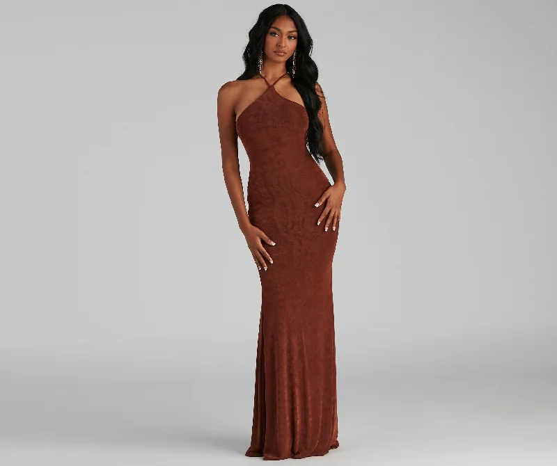 Moira Formal Open Charming Back Lurex Dress