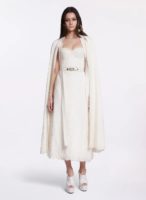 Strapless Embroidered Cady Dress