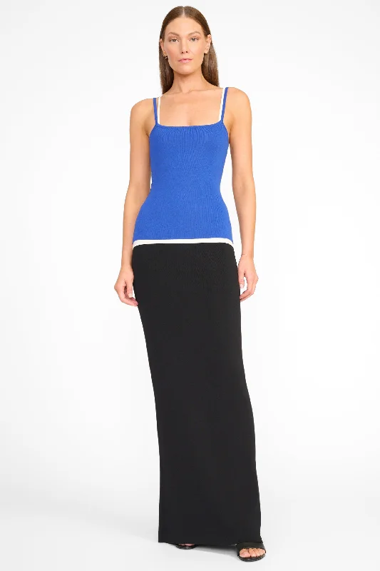 STAUD IGNACIO DRESS DEEP SEA/BLACK/IVORY DBKV