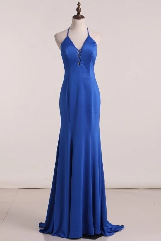 2024 Evening Dresses Halter Open Back Spandex PNN7K6Q5