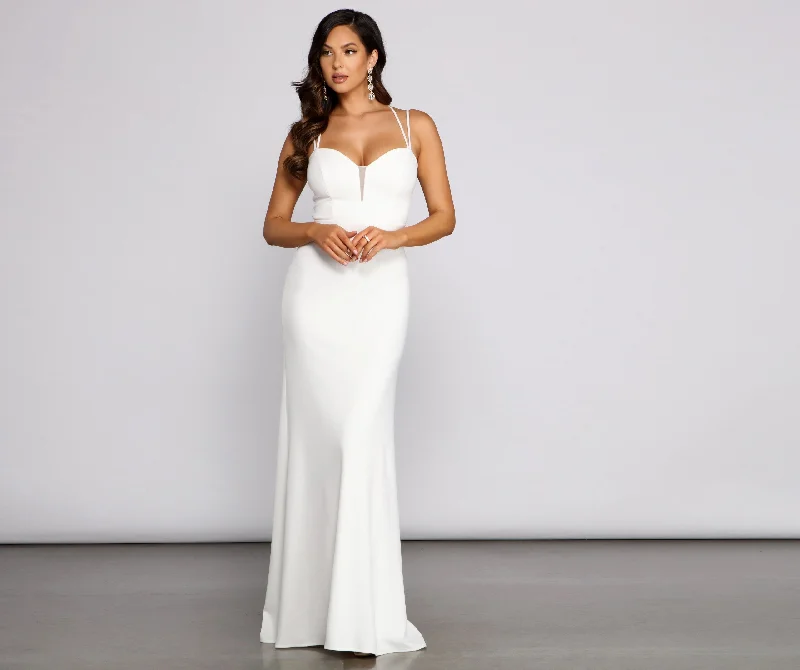 Emma Sweetheart Stylish Crepe Formal Dress