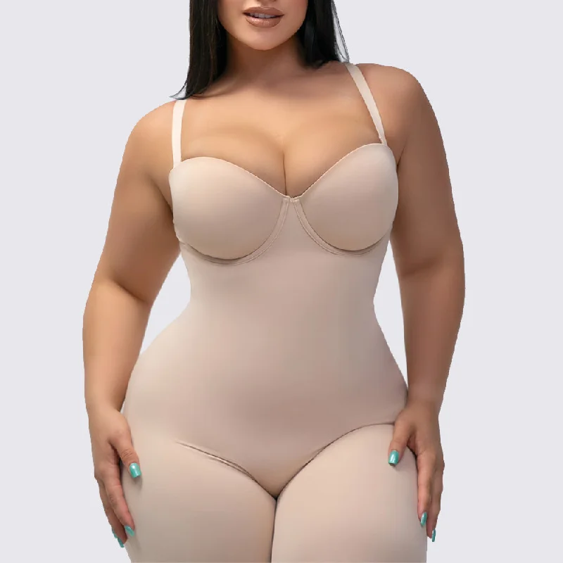 Contour Bodysuit with Pushup Bra Stylish One-Shoulder Bodysuit