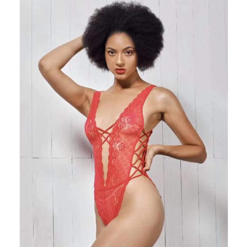 Poison Rose - Side Strap Bodysuit - 4247 Comfortable Sports Bodysuit