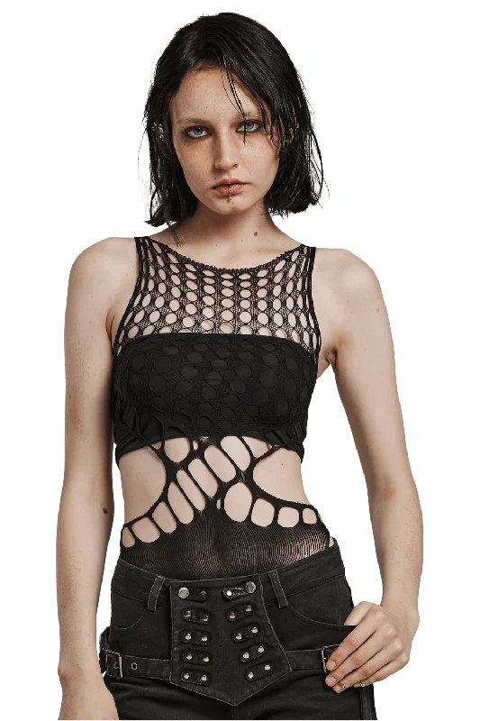 Sexy Sculpted Mesh Punk Bodysuit - Edgy Elegance Stylish Underwear Bodysuit