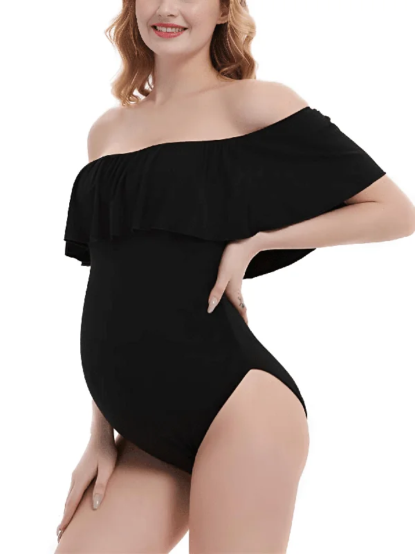 Maternity Bodysuit For Photoshoot Fashionable Plunge Bodysuit