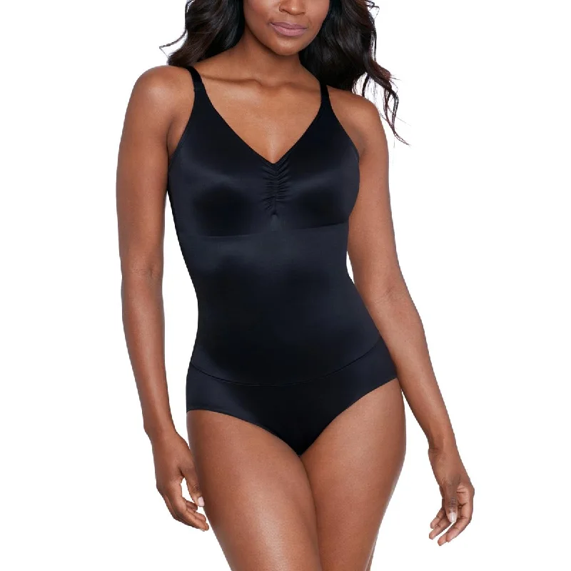 Miraclesuit Womens Comfy Curves Firm Control Wireless Bodysuit Elegant Bodysuit with Floral Embroidery Miraclesuit Womens Comfy Curves Firm Control Wireless Bodysuit Elegant Bodysuit with Floral Embroidery