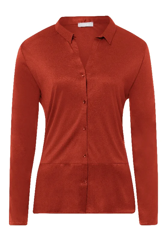 Grand Central Button Front Shirt | Blood Orange 77402-1458 Rayon Fabric Velvet Fabric Corduroy Fabric